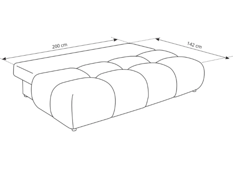 Kanapa z funkcją spania i pojemnikiem na pościel Milet Zielona