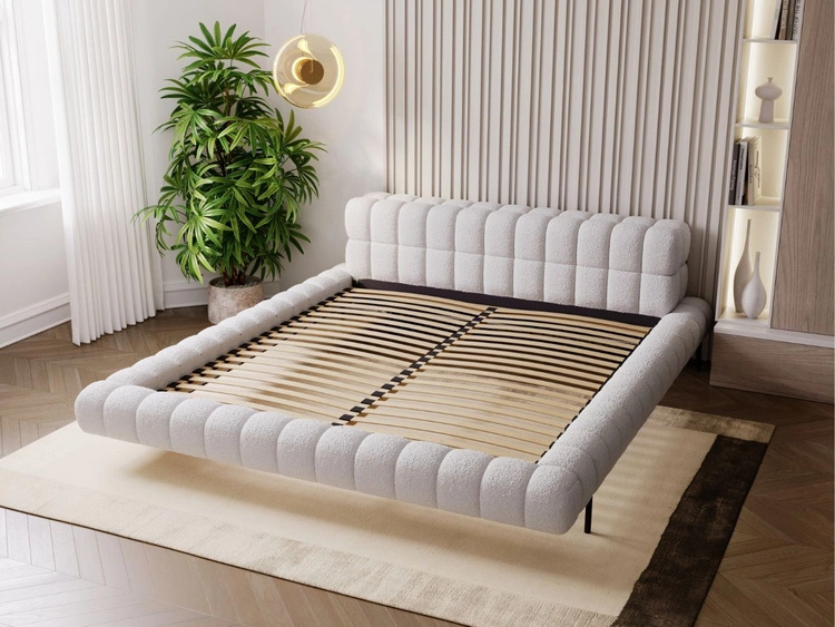 Łóżko tapicerowane ze stelażem 180x200 Imagine Szare