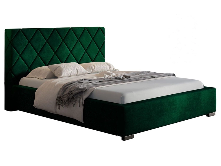 Łóżko tapicerowane z pojemnikiem i stelażem 180x200 Taranto Ciemnozielone