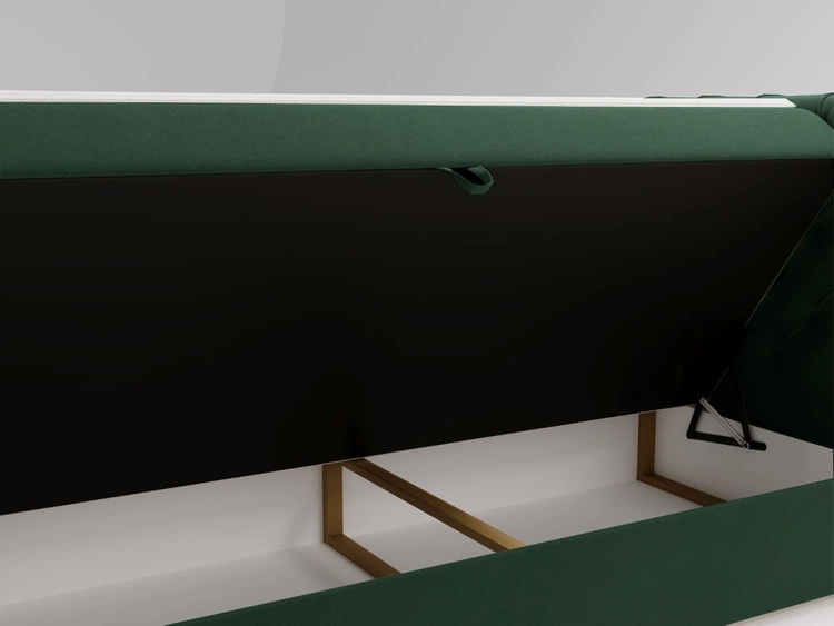 Łóżko kontynentalne z pojemnikiem na pościel 180x200 Montego Zielone