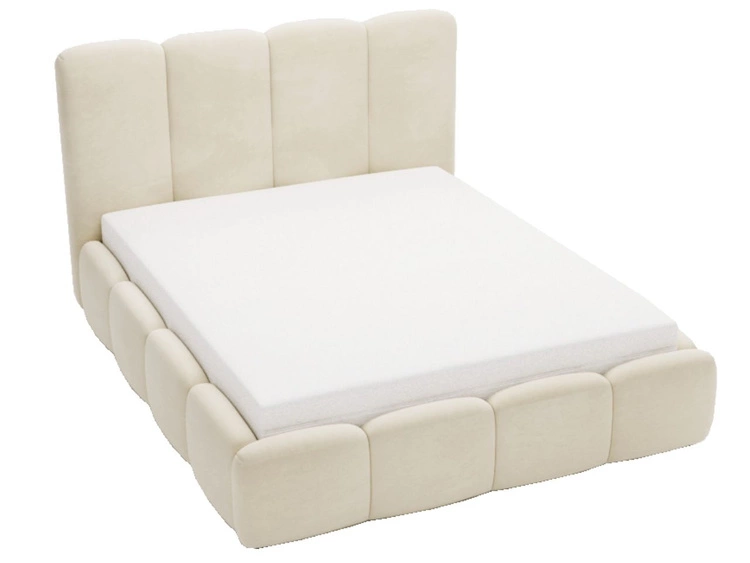 Łóżko tapicerowane z pojemnikiem i stelażem 160x200 Galli Beżowe