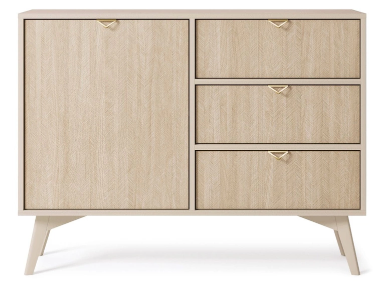 Komoda z drzwiami i szufladami 106 cm Modena Beż Piaskowy