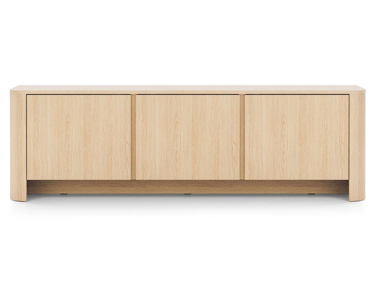 Szafka RTV ze złotą listwą dekoracyjną do salonu Brillo Dąb Vicenza