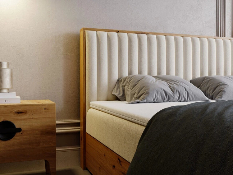 Łóżko kontynentalne z pojemnikiem na pościel 160x200 Forest Beżowy