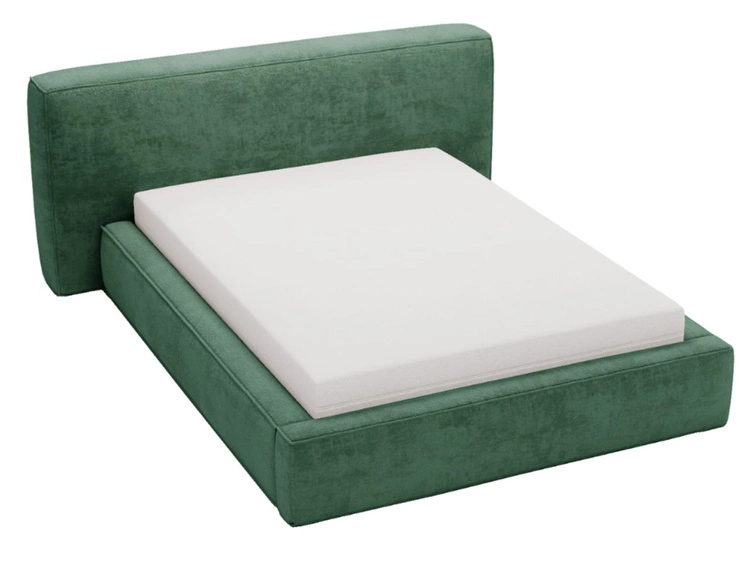 Łóżko tapicerowane z pojemnikiem i stelażem 120x200 cm Monza Zielone