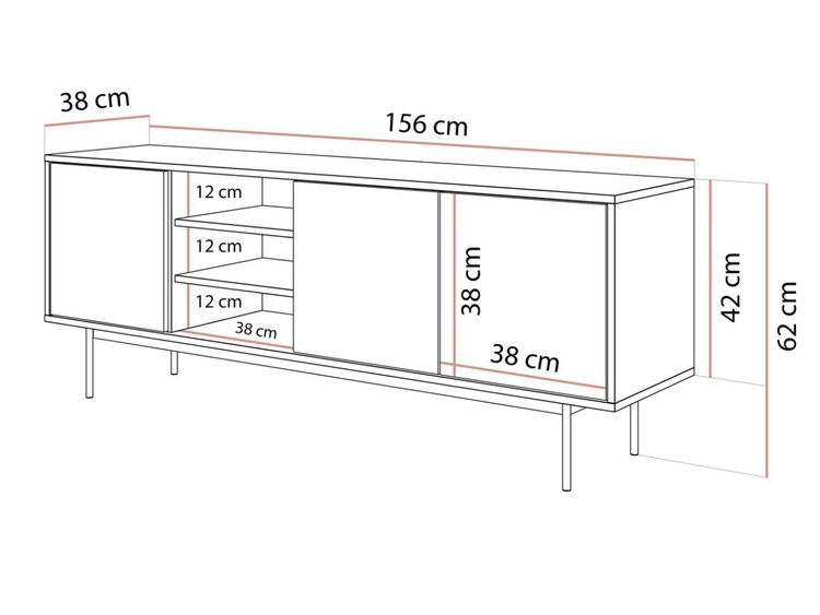 Szafka RTV glamour pod telewizor z drzwiczkami na kaszmirowych nogach Vivance Kaszmir połysk
