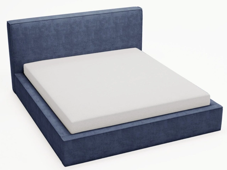 Łóżko tapicerowane z pojemnikiem i stelażem 200x200 Monaco Niebieskie