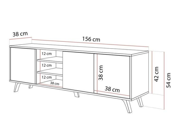 Szafka RTV pod telewizor z drzwiczkami i białymi nogami Vivance Biały i dąb artizan