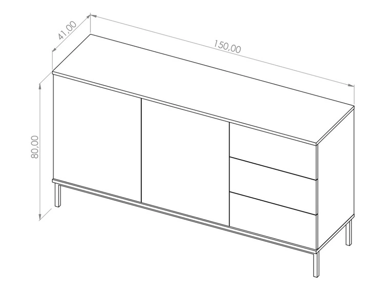 Komoda z drzwiami i szufladami Soroko Czarna