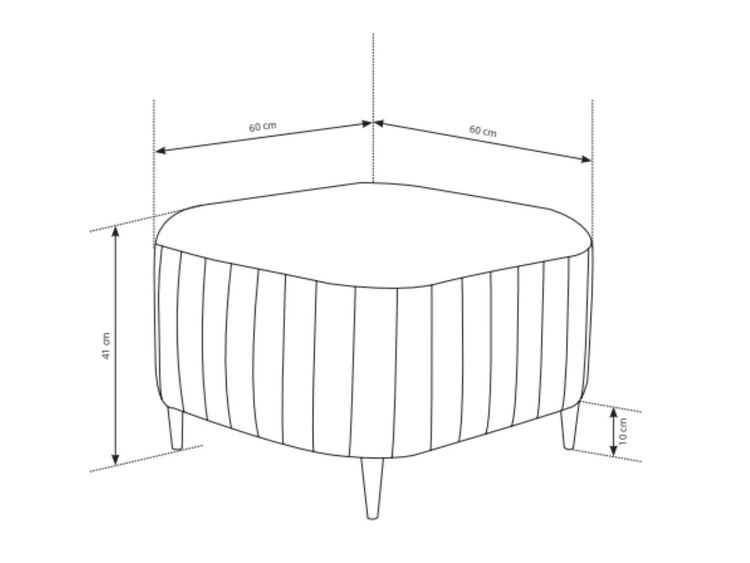 Pufa na złotych nóżkach Limon Beżowa