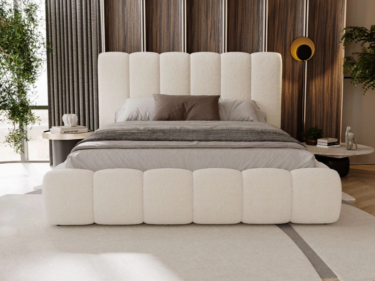 Łóżko tapicerowane z pojemnikiem i stelażem 120x200 Imperial Kremowe