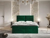 Łóżko kontynentalne z pojemnikiem na pościel 140x200 Hera Zielone