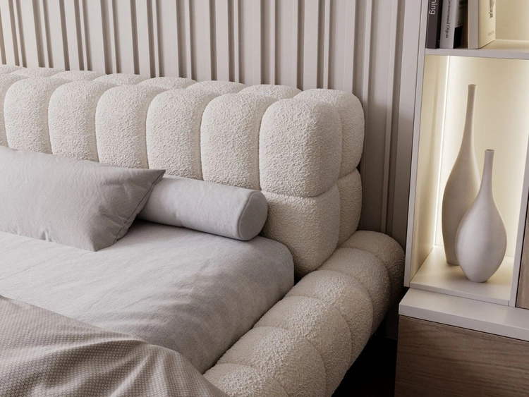 Łóżko tapicerowane ze stelażem 160x200 Imagine Beżowe