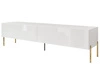 Szafka RTV pod telewizor z drzwiczkami na złotych nóżkach 175 cm z oświetleniem LED Sorelle Biały połysk