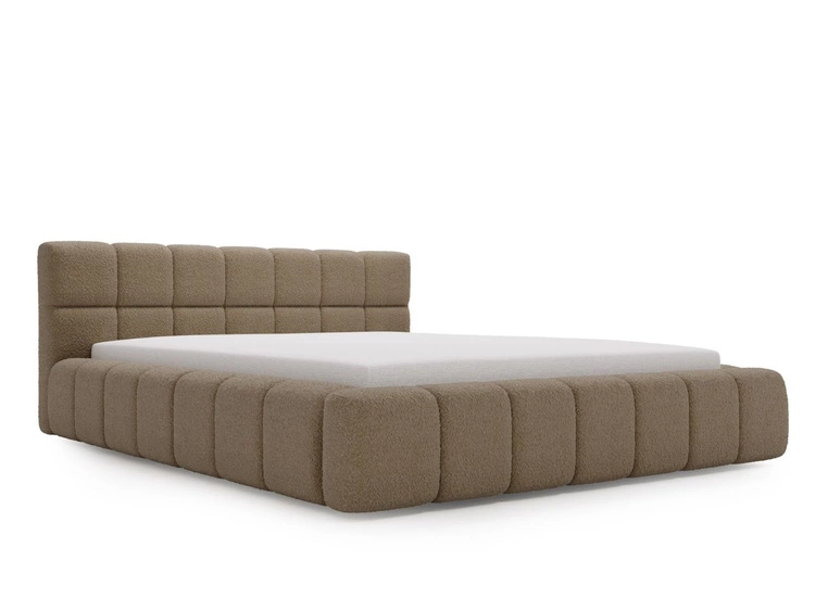 Łóżko tapicerowane z pojemnikiem i stelażem 180x200 Alicante Brązowe