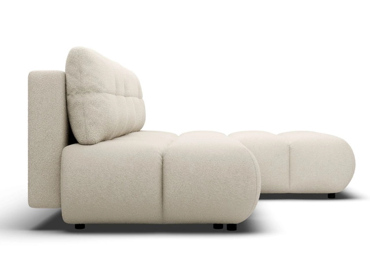 Narożnik z funkcją spania i pojemnikiem Prawy Milet Kremowy