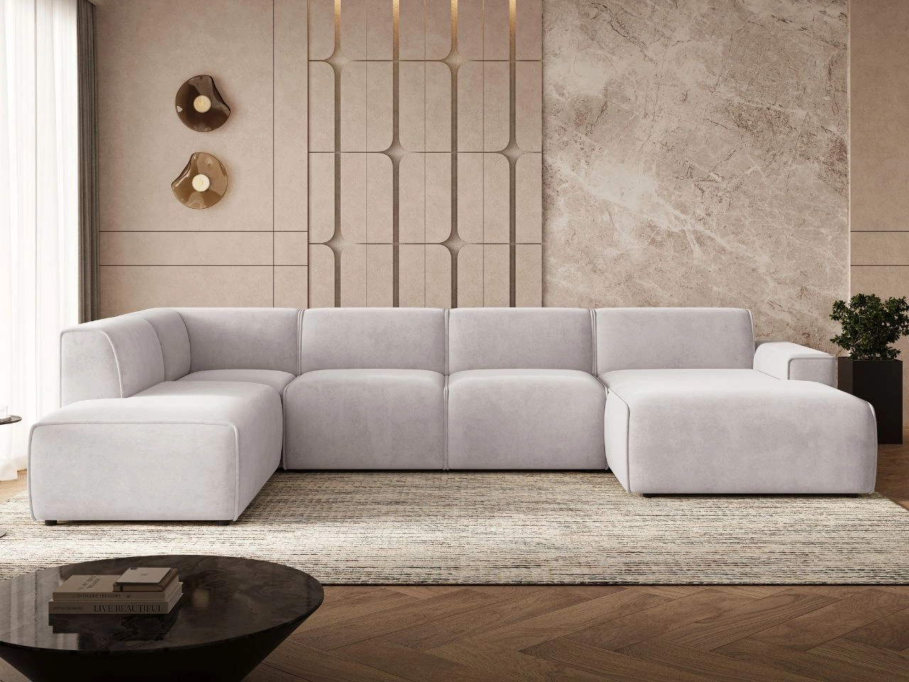 Narożnik U Lewy Belluno Szary