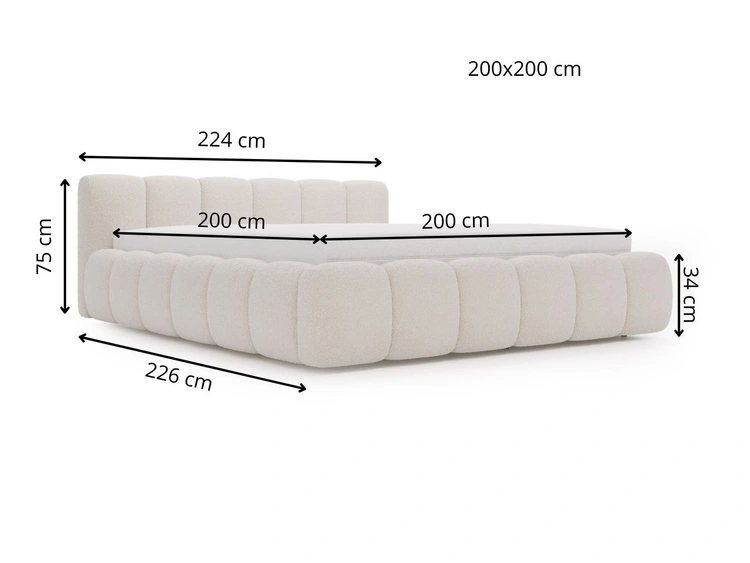 Łóżko tapicerowane z pojemnikiem i stelażem 200x200 Cloud Low brązowe