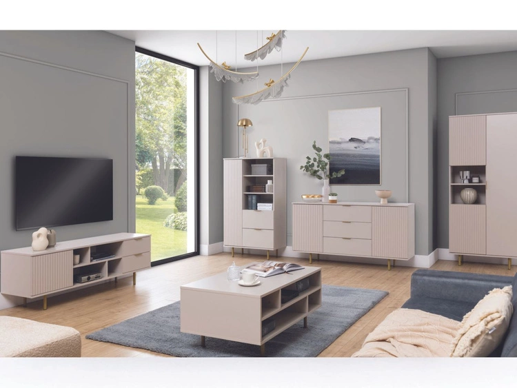 Regał z szufladami i drzwiczkami Ankara Beżowy