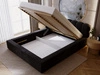 Łóżko tapicerowane z pojemnikiem i stelażem 140x200 Plaza Czarne