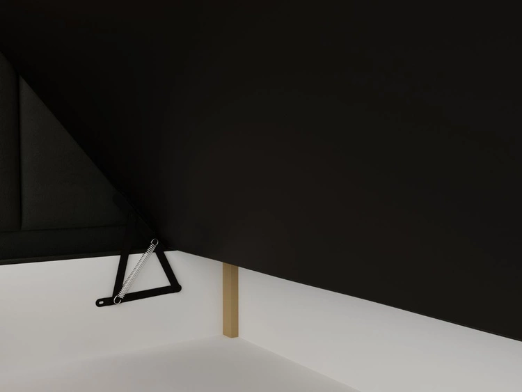 Łóżko kontynentalne z pojemnikiem na pościel 180x200 Cloud ciemny szary