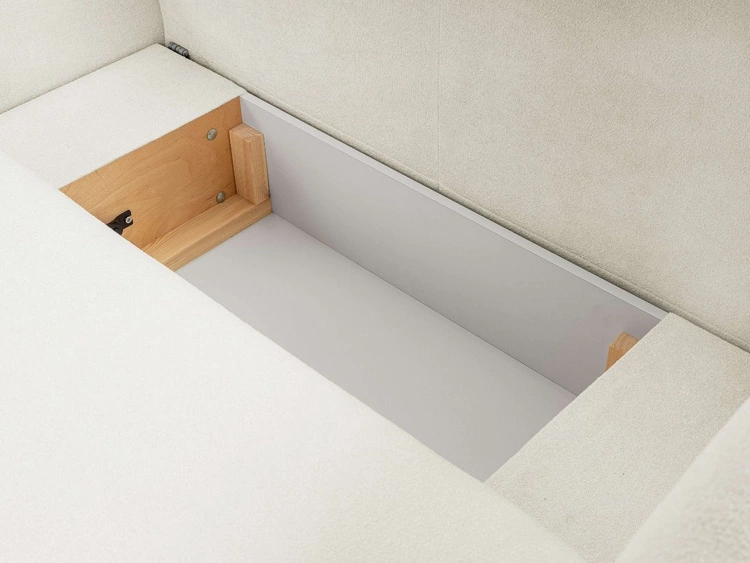 Narożnik L Lewy z funkcją spania i pojemnikiem Oreo Kremowy