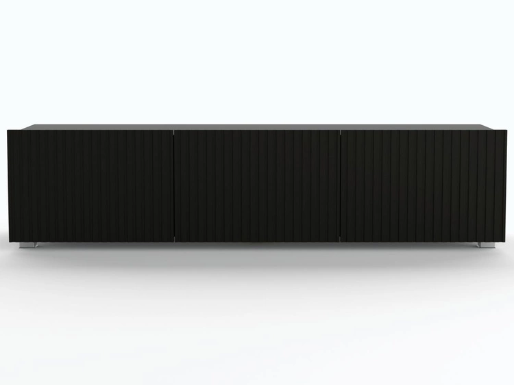 Zestaw szafek pod telewizor z drzwiczkami 300 cm Czarna