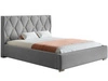 Łóżko tapicerowane z pojemnikiem i stelażem 180x200 Tasso Szare