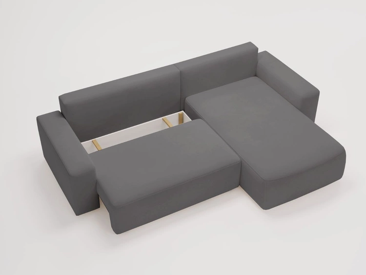 Narożnik L Prawy z funkcją spania i pojemnikiem Tazones Ciemnoszary