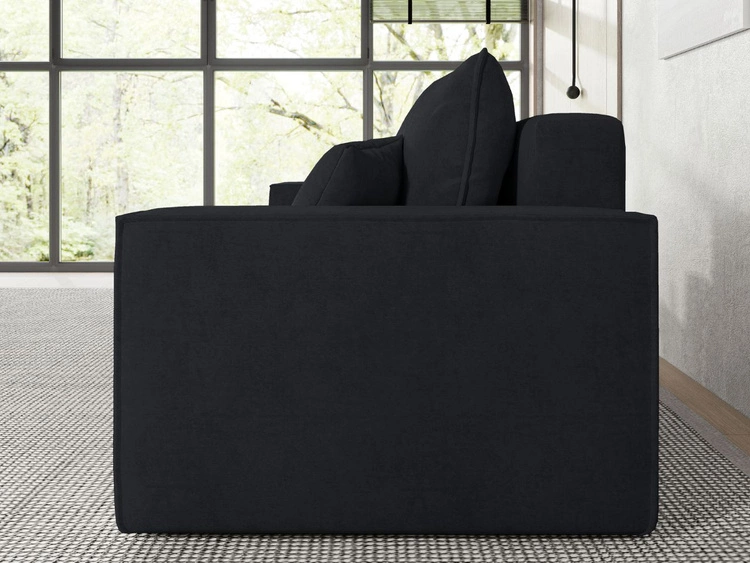 Kanapa z funkcją spania i pojemnikiem na pościel Sivra Czarna