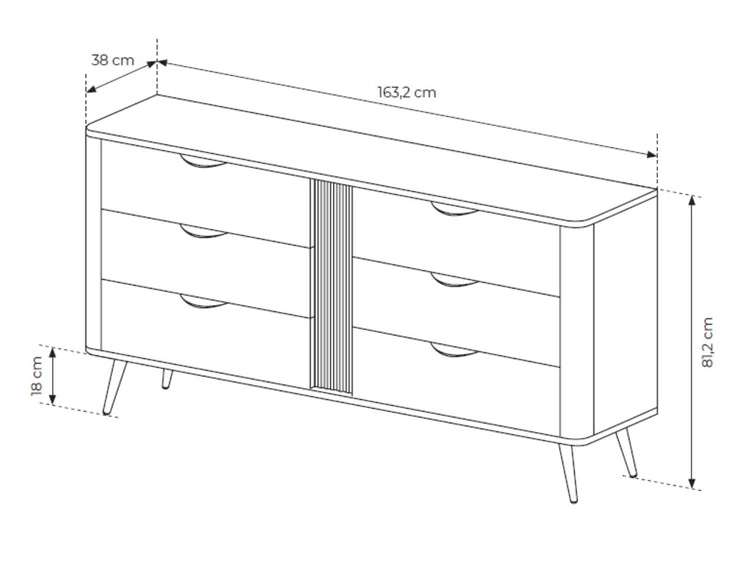 Komoda z sześcioma szufladami Magico Dąb Dunin