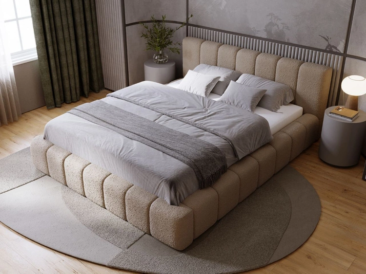 Łóżko tapicerowane z pojemnikiem i stelażem 180x200 Orio Brązowy