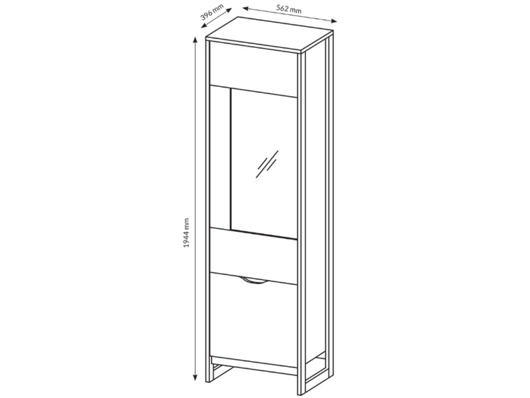 Witryna stojąca do salonu 56 cm Denis Dąb Sand Grande, Matera