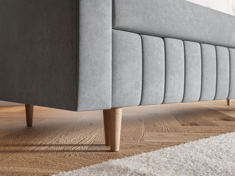 Kanapa z funkcją spania i pojemnikiem na pościel Castelo ciemnoszara