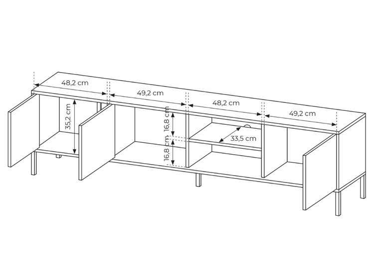 Szafka pod telewizor z drzwiczkami 203 cm Dego Beżowa