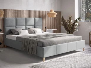 Łóżko tapicerowane ze stelażem 180x200 Luxe Jasny Szary