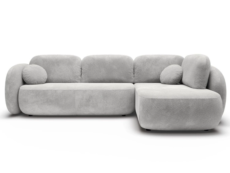 Narożnik z funkcją spania i pojemnikiem Prawy Carino Jasnoszary