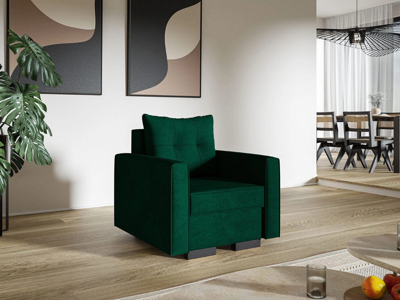 Fotel do salonu Pori zielony
