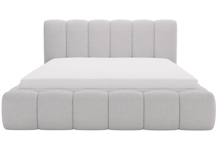 Łóżko tapicerowane z pojemnikiem i stelażem 120x200 Cloud jasnoszare