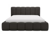 Łóżko tapicerowane bez pojemnika ze stelażem 200x200 Cloud w tkaninie bouclé Czarne