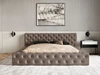 Łóżko tapicerowane z pojemnikiem i stelażem 120x200 cm Palini Brązowe