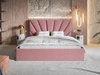 Łóżko tapicerowane z pojemnikiem i stelażem 120x200 Orlo różowe