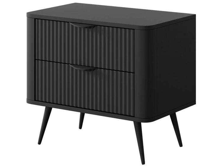 Stolik nocny z szufladami Latina Czarny
