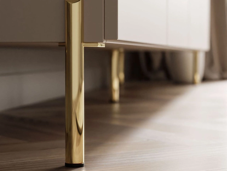 Szafka RTV w stylu glamour z oświetleniem LED Celle kaszmir mat