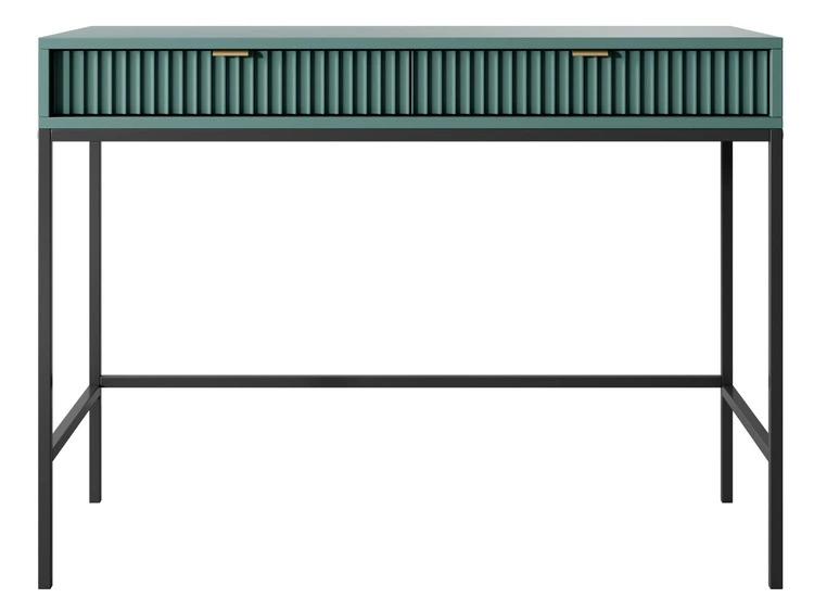 Toaletka z czarnymi metalowymi nogami Amber zielona