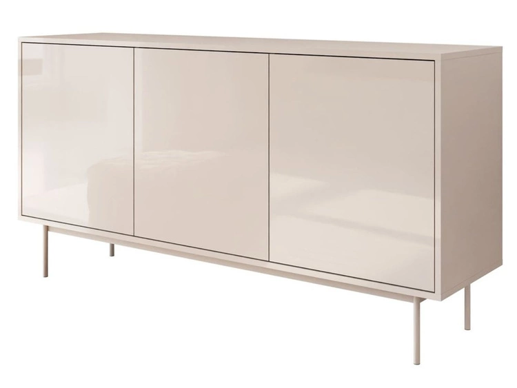 Trzydrzwiowa komoda 154 cm na kaszmirowych nogach Vivance kaszmir połysk