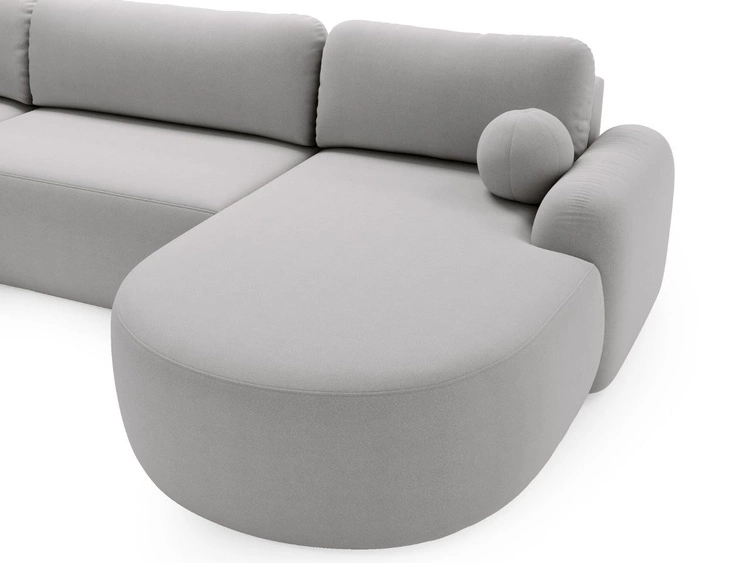 Narożnik U z funkcją spania i pojemnikiem Aurio Szary