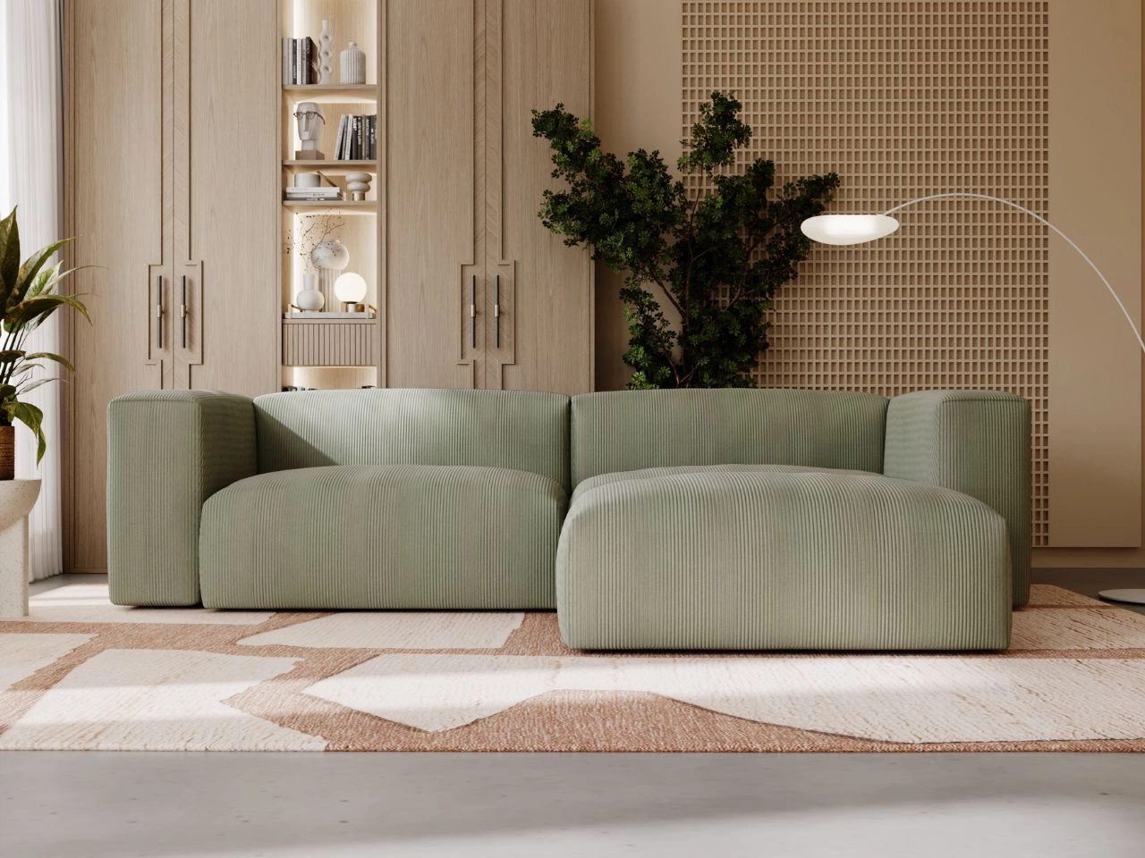 Narożnik wypoczynkowy L prawy Landi Zielony