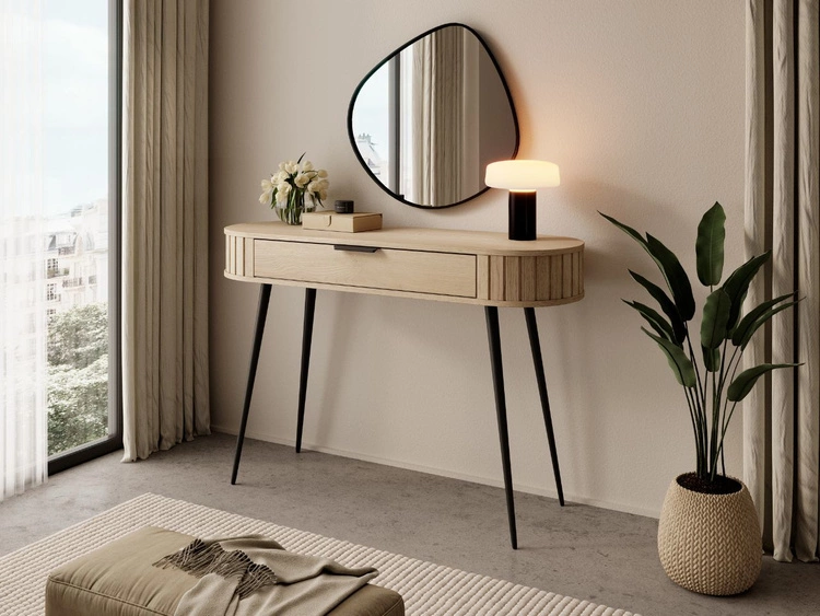 Toaletka z czarnymi metalowymi nogami Passione Dąb Cremona