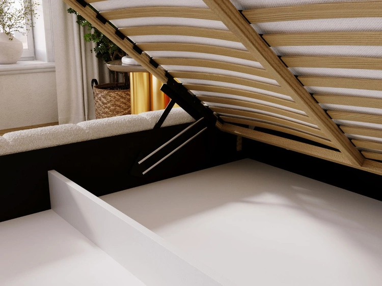 Łóżko tapicerowane z pojemnikiem i stelażem 120x200 Alicante Beżowe